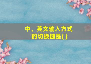 中、英文输入方式的切换键是( )